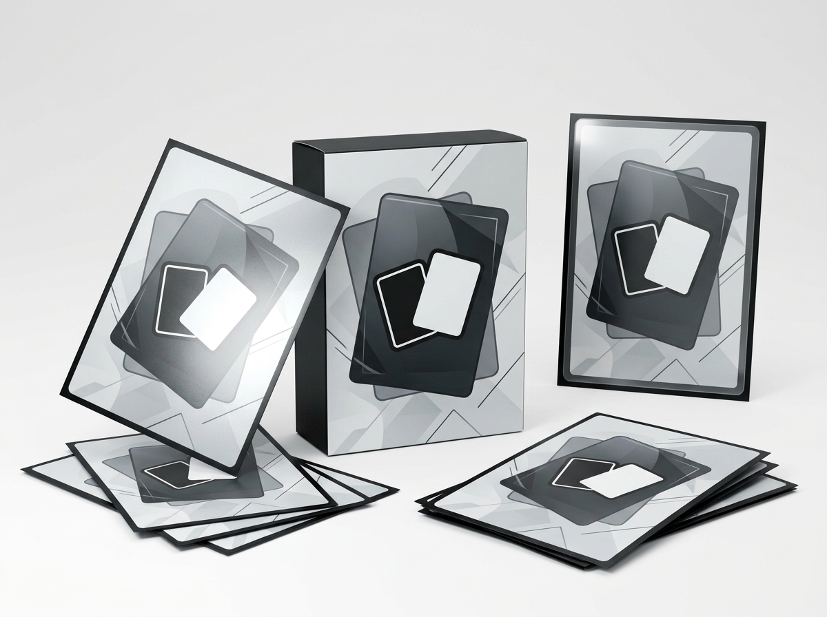 Custom printed card sleeves fanned out